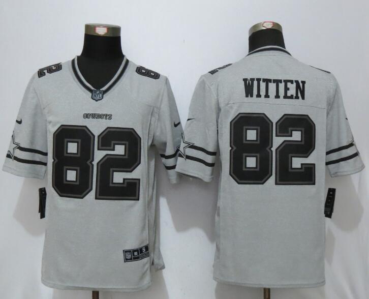 2017 Nike Dallas Cowboys #82 Witten Nike Gridiron Gray II Limited Jersey->more nhl jerseys->NHL Jersey